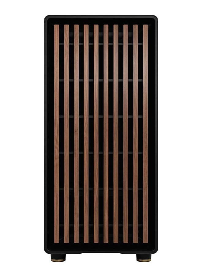 Fractal Design - North Mid-Tower Case with Mesh Side Panel, Real Wood Front Panels (Walnut/Oak), Fine Mesh Ventilation, Spacious Interior for ATX/Micro-ATX/ITX, Supports Up to 360mm Radiator, Tool-Free Drive Mounting, Optimized Airflow, Premium Build, Quiet Operation, Top-Access Design, High-Quality Steel and Plastic Construction, Charcoal Black | FD-C-NOR1C-01 - Image 1