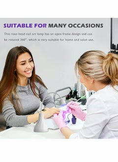 SYOSI LED UV Nail Lamp, Mini Lotus Hands Free Light Rotatable Nail Dryer Quick Dry Nail Polish Curing Lamp Gooseneck Flash Cure Light for Home DIY & Salon Manicure Decor  - Image 5