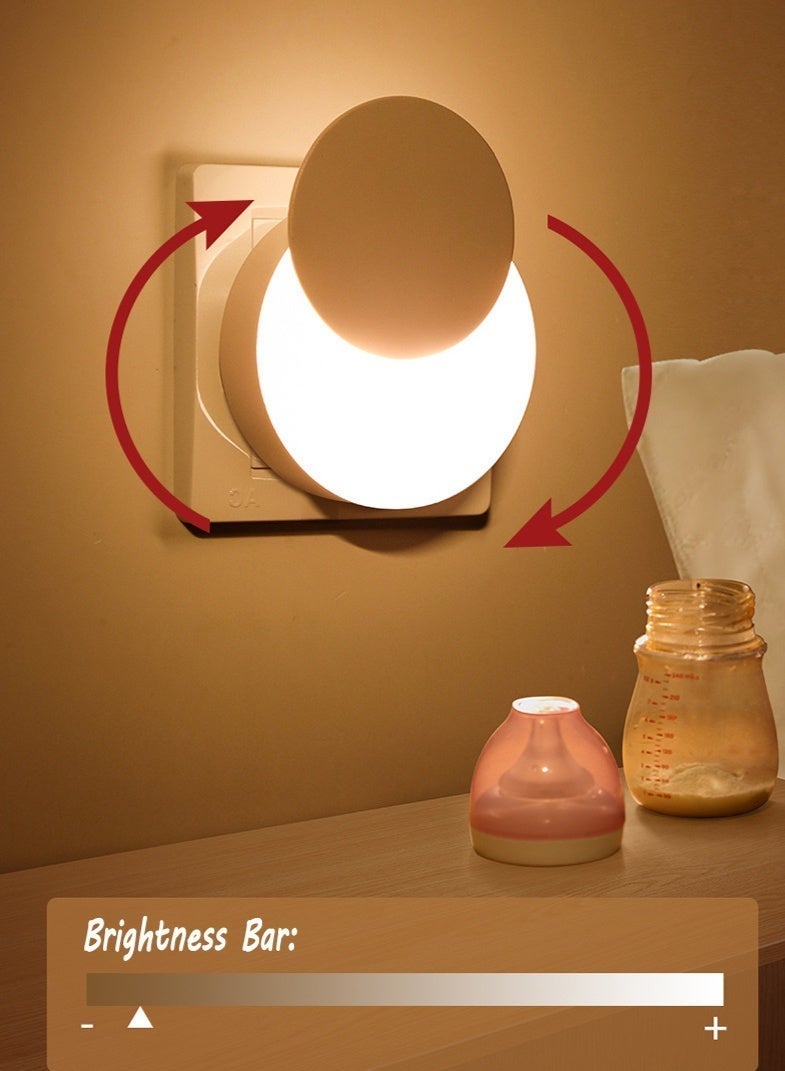 Smart LED Night Light Plug-In with Light Sensor, Auto Dusk to Dawn, Dimmable Warm White Bedside Lamp, 360° Rotatable Anti-Glare Night Lamp for Bedroom, Hallway, Bathroom, Stairs and Nursery - Image 3