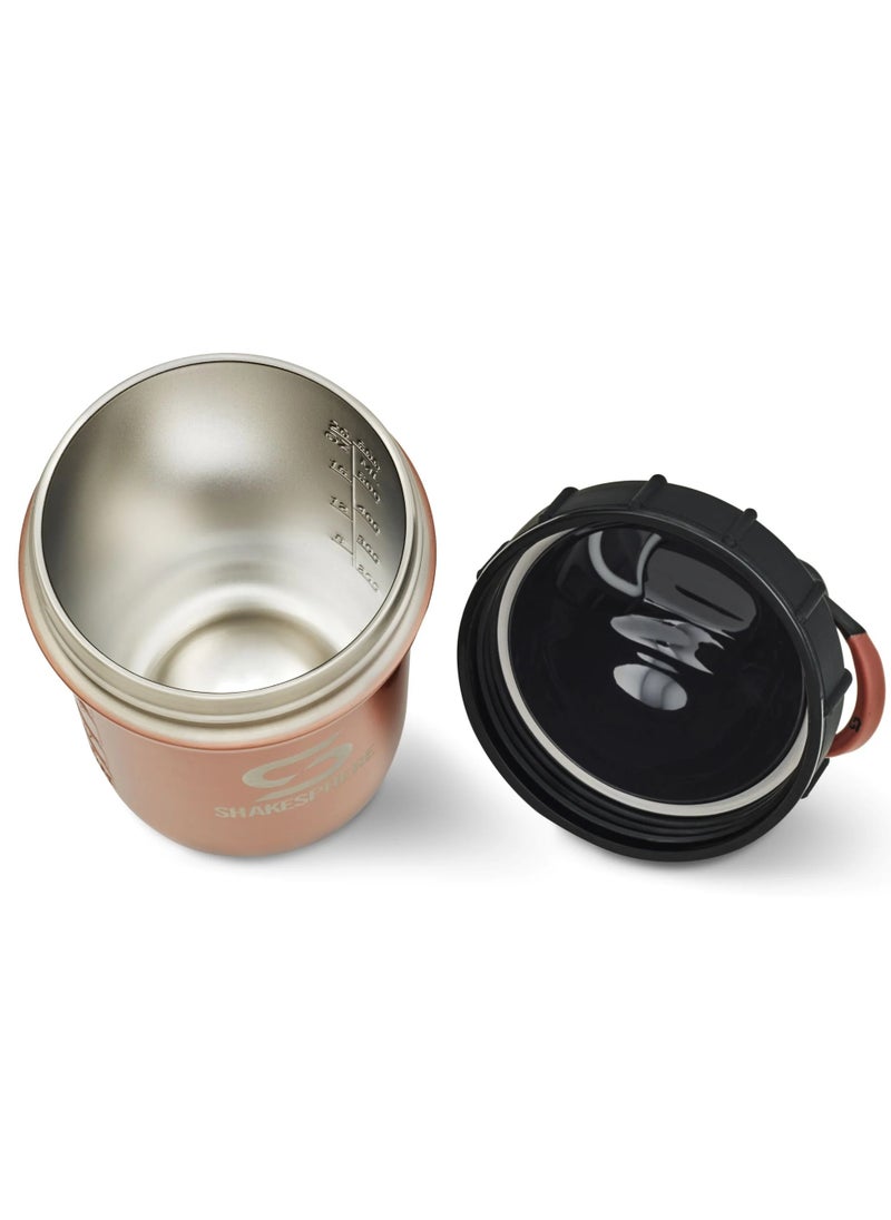 SHAKESPHERE - Protein Shaker Bottle 700ml - ShakeSphere Tumbler Double Wall Steel Copper - Image 1