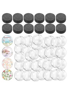 WSICSE 96Pcs Craft Magnets Glass Magnet With Adhesive Backing And Transparent Clear Glass Cabochons For Craft Diy Fridge Refrigerator Magnets(Round 1 Inch)  - Image 1