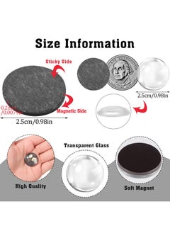 WSICSE 96Pcs Craft Magnets Glass Magnet With Adhesive Backing And Transparent Clear Glass Cabochons For Craft Diy Fridge Refrigerator Magnets(Round 1 Inch)  - Image 2