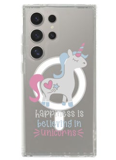 Magnetic Case for Samsung Galaxy S24 Ultra 6.8-inch Compatible with MagSafe Wireless Charging, Shockproof Phone Bumper Cover Happiness is believing in Unicorns