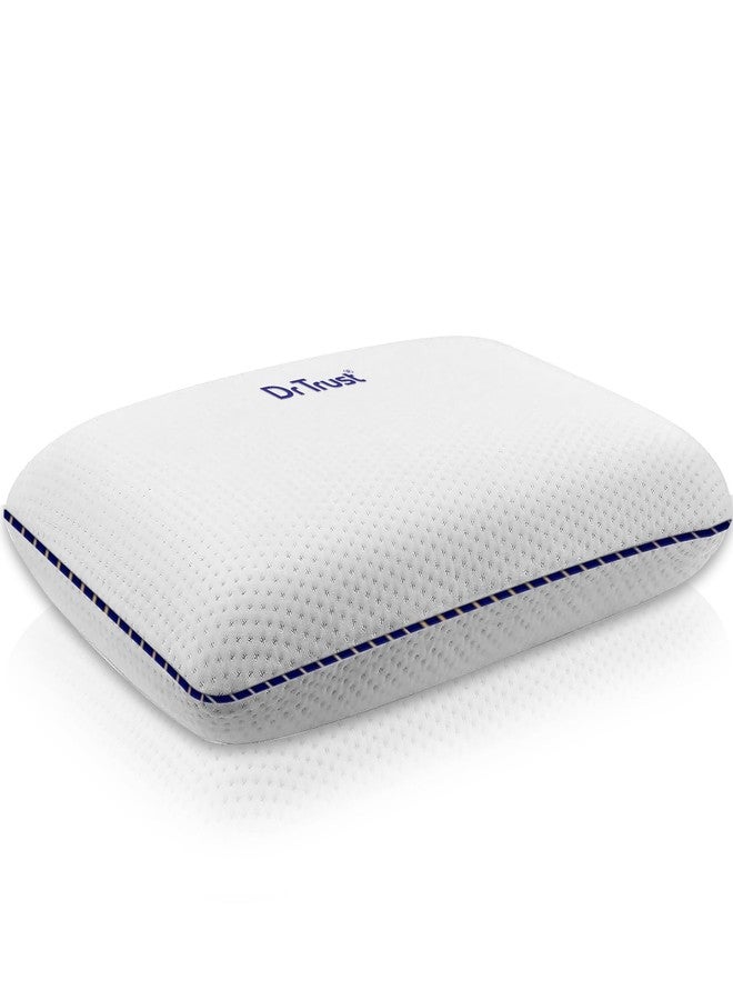 Dr Trust USA Memory Foam Pillow for Comfortable Sleep, Soft Luxurious Orthopedic, Bed Pillow for Neck & Shoulder Pain Relief, Breathable Elegant White Color Fabric Cover (60 x 40 x 11 cm) - Image 1