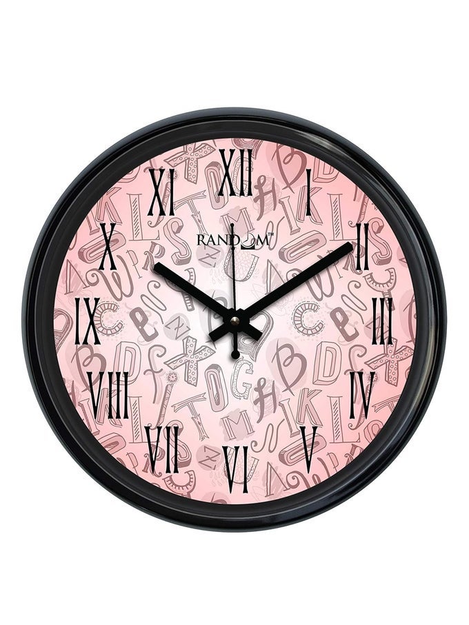 ALPHABET (12 INCHES) PLASTIC WALL CLOCK (30CMX30CMX5CM, BLACK)