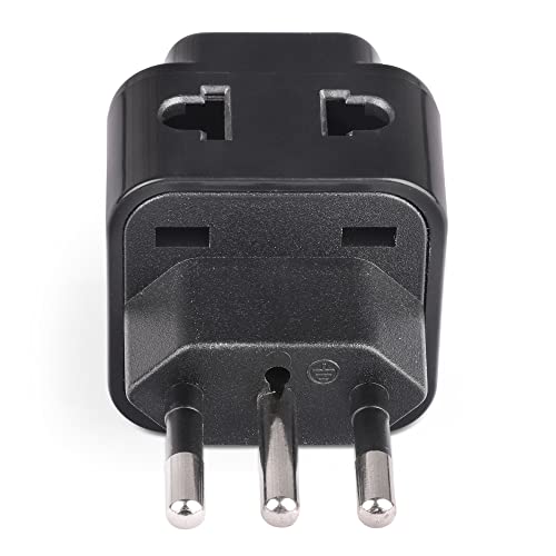 Orei India to Italy, Libya, Chile & More (Type L) Travel USB Adapter Plug - 2 in 1 - Ce Certified - Rohs Compliant -Black Color (Db12A-Blk) - Image 5