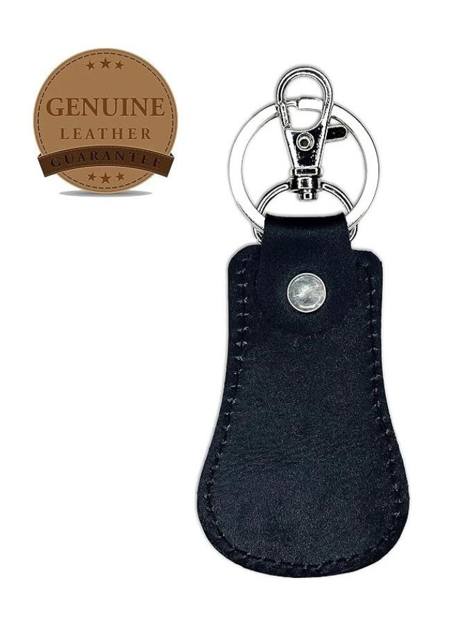 Lukadah Lukadah Genuine Classic Handcrafted Aniline Leather Keychain Key Ring With 360° Swivel Snap Hook Heavy Duty Stainless Steel Keyring  - Image 2