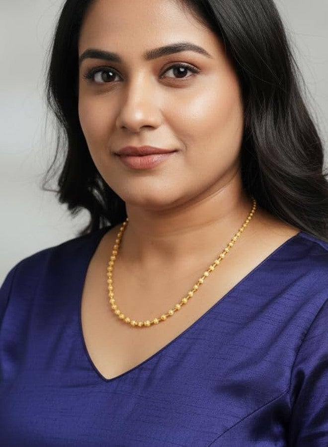 JHB Gold Plated Beads Matar mala short Chain for Women and Girls - Image 3