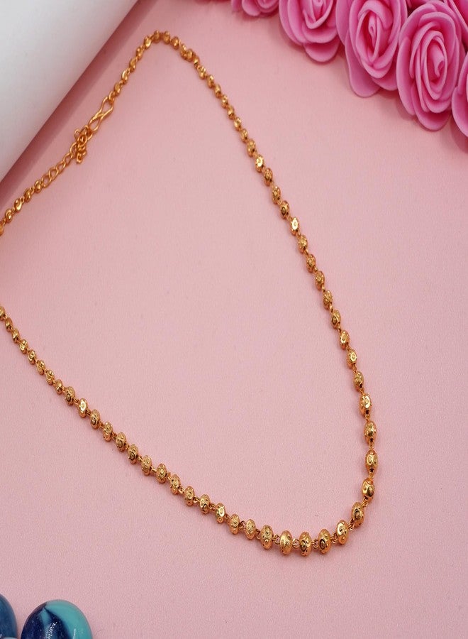 JHB Gold Plated Beads Matar mala short Chain for Women and Girls - Image 2