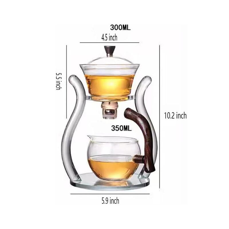 Complete Tea Set – Glass Teapot, Loose Tea Glass Infuser, 6 Insulated Glass Teacups, Tea Warmer - Image 2