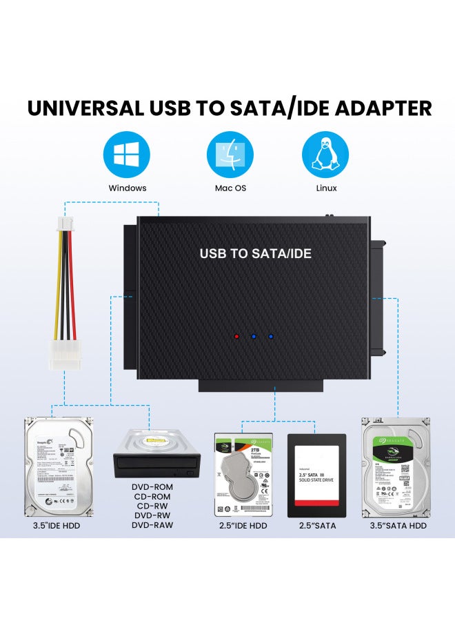 E-yield Type-c To Sata/ide Adapter Hard Drive Easy Drive Cable Supports 2.5/3.5 Inch Solid State Drive - Image 2