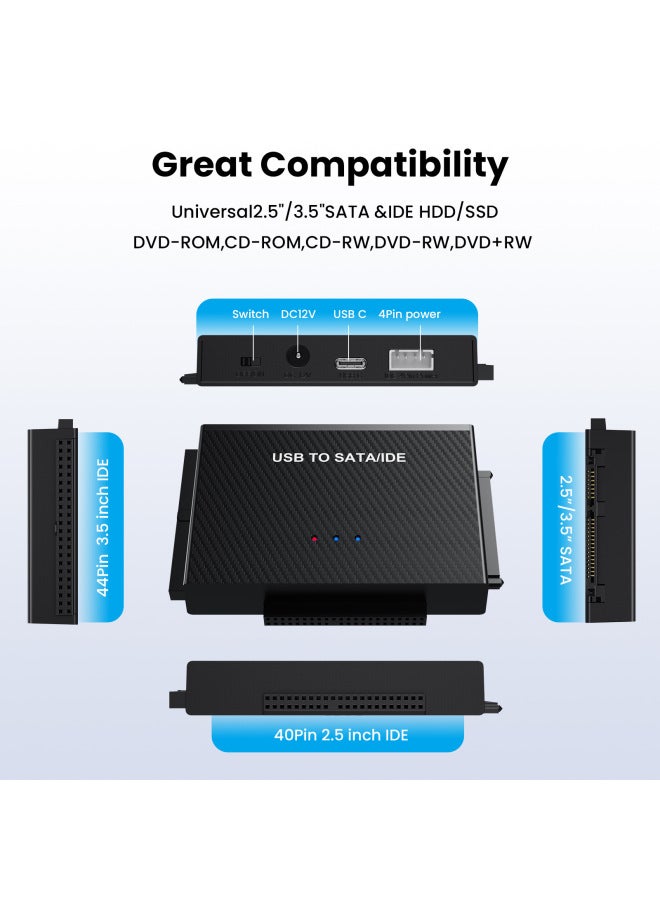 E-yield Type-c To Sata/ide Adapter Hard Drive Easy Drive Cable Supports 2.5/3.5 Inch Solid State Drive - Image 3
