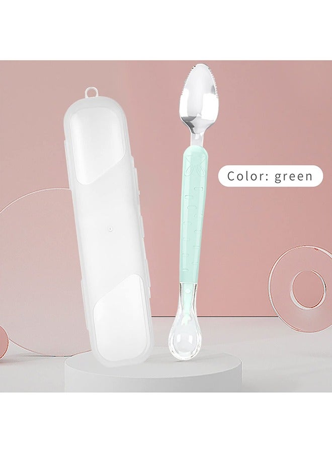 SYOSI Double Head Baby Silicone Food Spoon Portable Scraping Mud Spoon Baby Weaning Supplies Puree Shower Spoon - Image 3