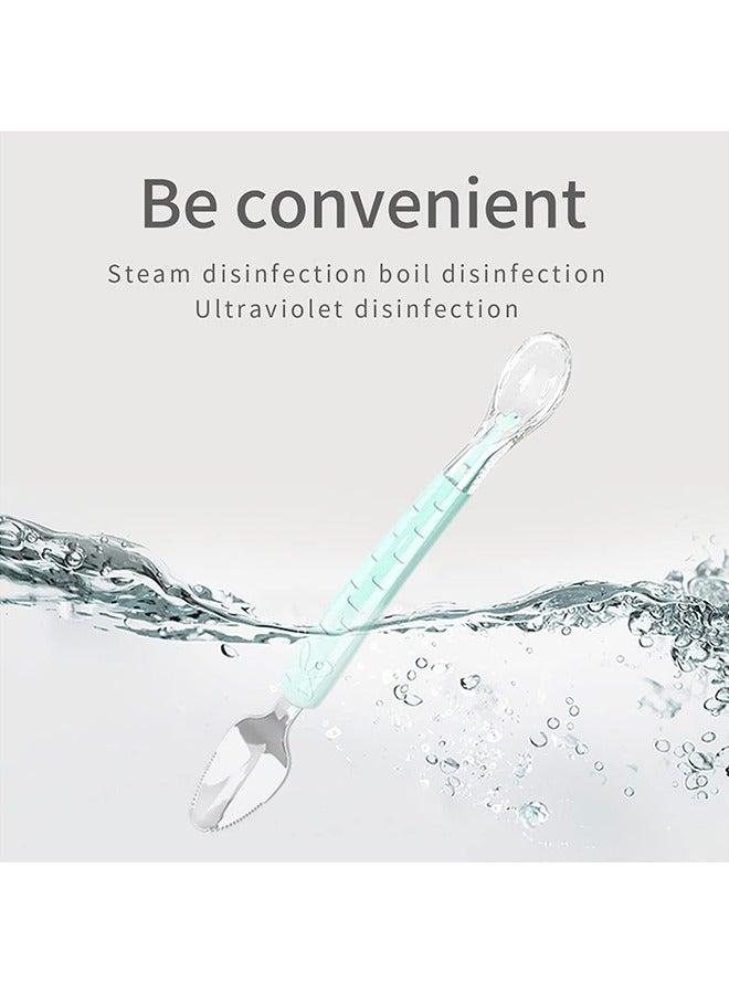 SYOSI Double Head Baby Silicone Food Spoon Portable Scraping Mud Spoon Baby Weaning Supplies Puree Shower Spoon - Image 4