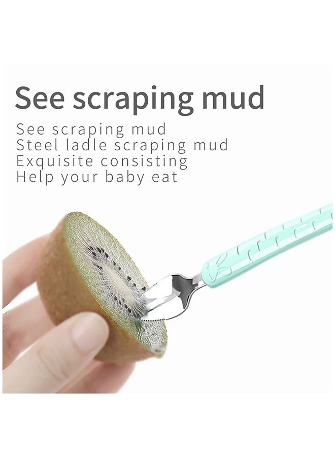 SYOSI Double Head Baby Silicone Food Spoon Portable Scraping Mud Spoon Baby Weaning Supplies Puree Shower Spoon - Image 5