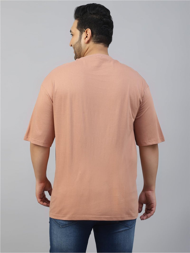 Veirdo® Pure Cotton Oversized Loose Fit Drop Shoulder Solid Core Plus Size T-Shirt Combo for Men (Pack of 2) (PO2_VD_PS_CR_NY_3XL) - Image 3