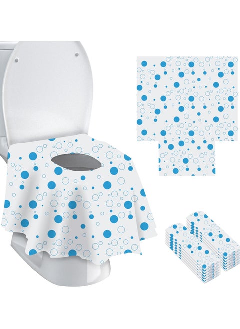 Pack of 20 Toilet Seat Cover Disposable, Disposable Portable Toilet Seat Pads, Waterproof and Non-Slip Toilet Seat Pads, Disposable Clean Toilet Seat Pads (blue circle)