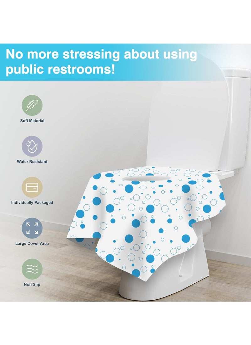 Pack of 20 Toilet Seat Cover Disposable, Disposable Portable Toilet Seat Pads, Waterproof and Non-Slip Toilet Seat Pads, Disposable Clean Toilet Seat Pads (blue circle)