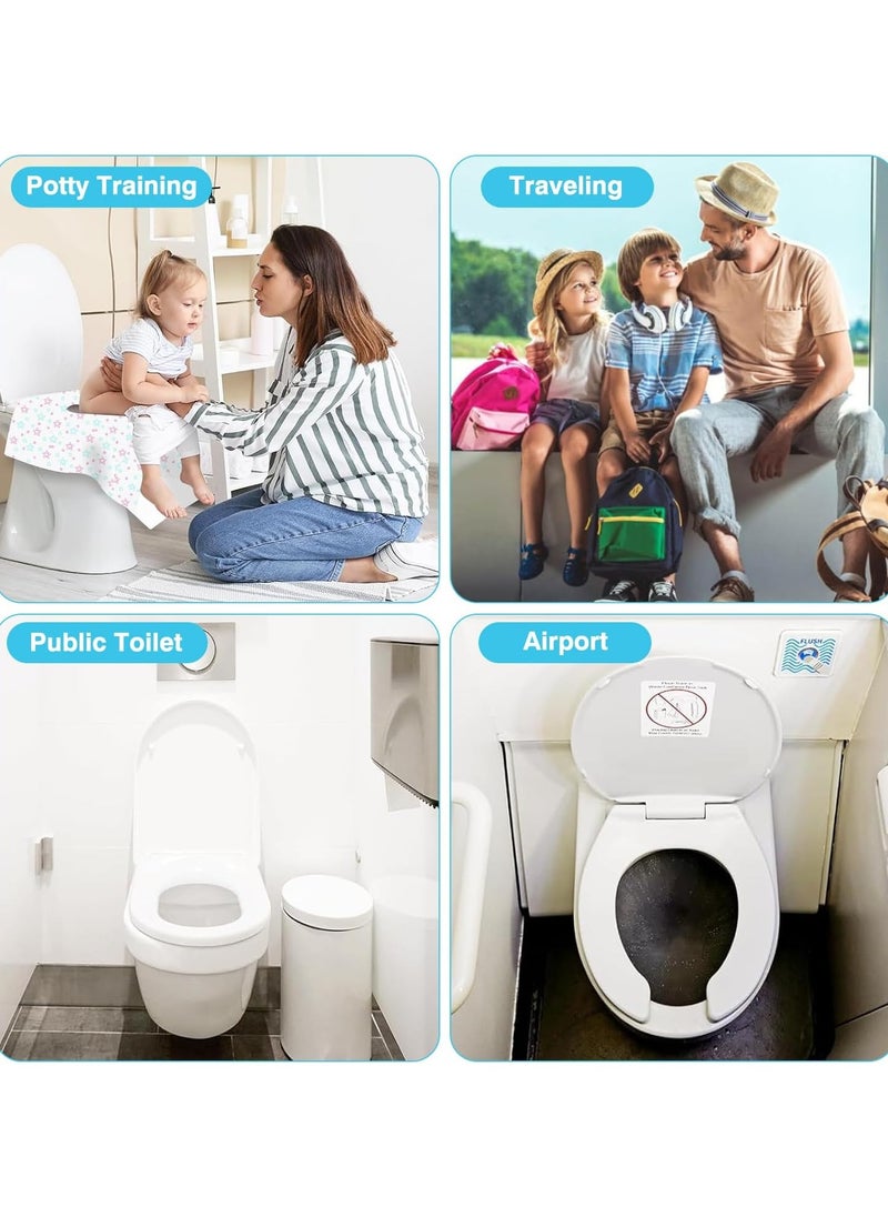 Pack of 20 Toilet Seat Cover Disposable, Disposable Portable Toilet Seat Pads, Waterproof and Non-Slip Toilet Seat Pads, Disposable Clean Toilet Seat Pads (blue circle)
