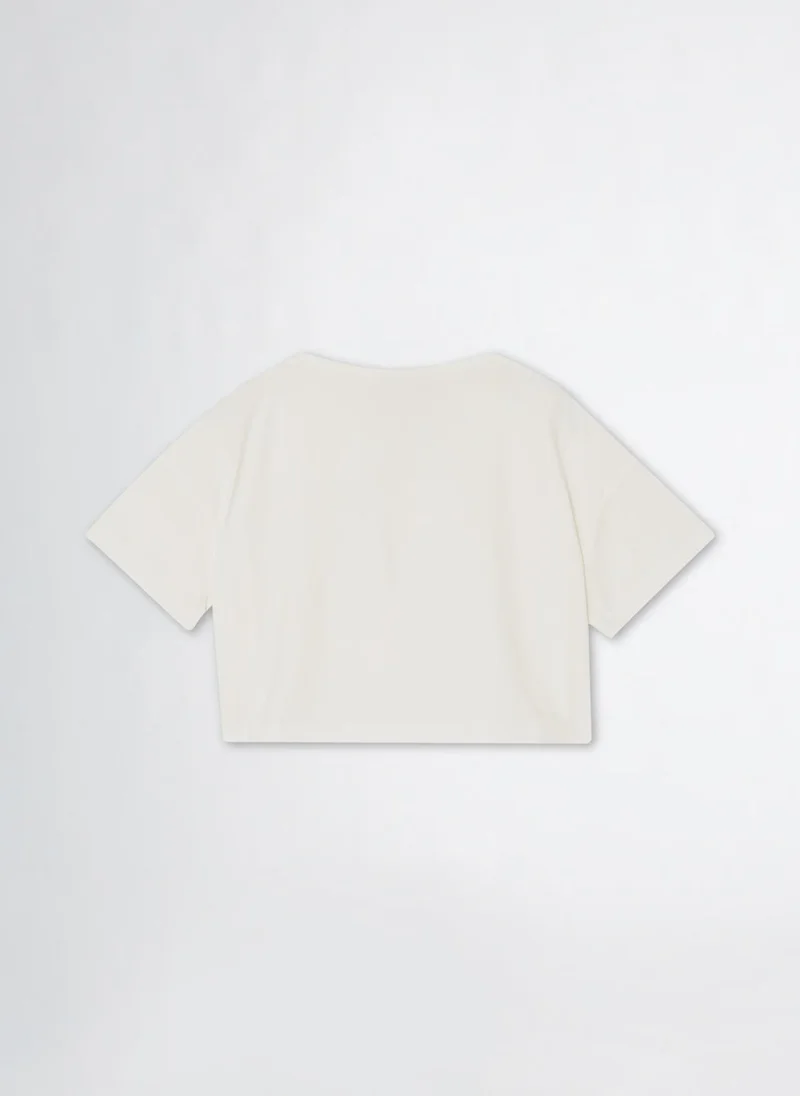Liu Jo Cropped Cotton T-Shirt