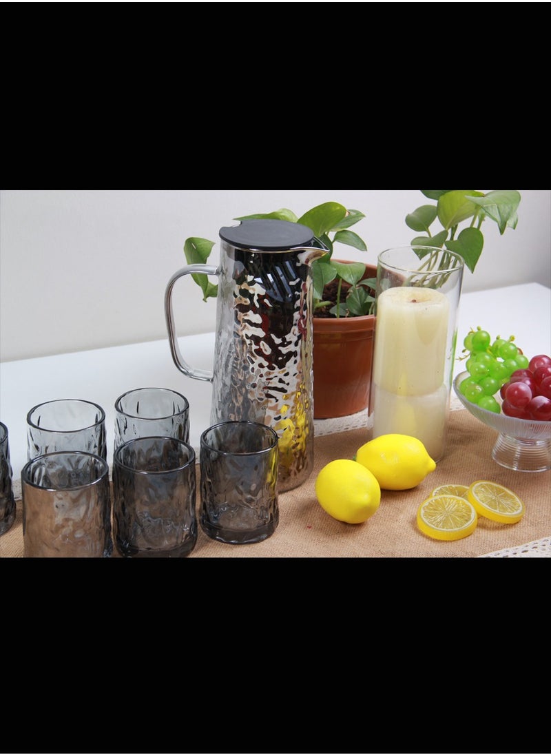 Generic - A beverage jug with elegantly designed cups for water and juice - Image 1