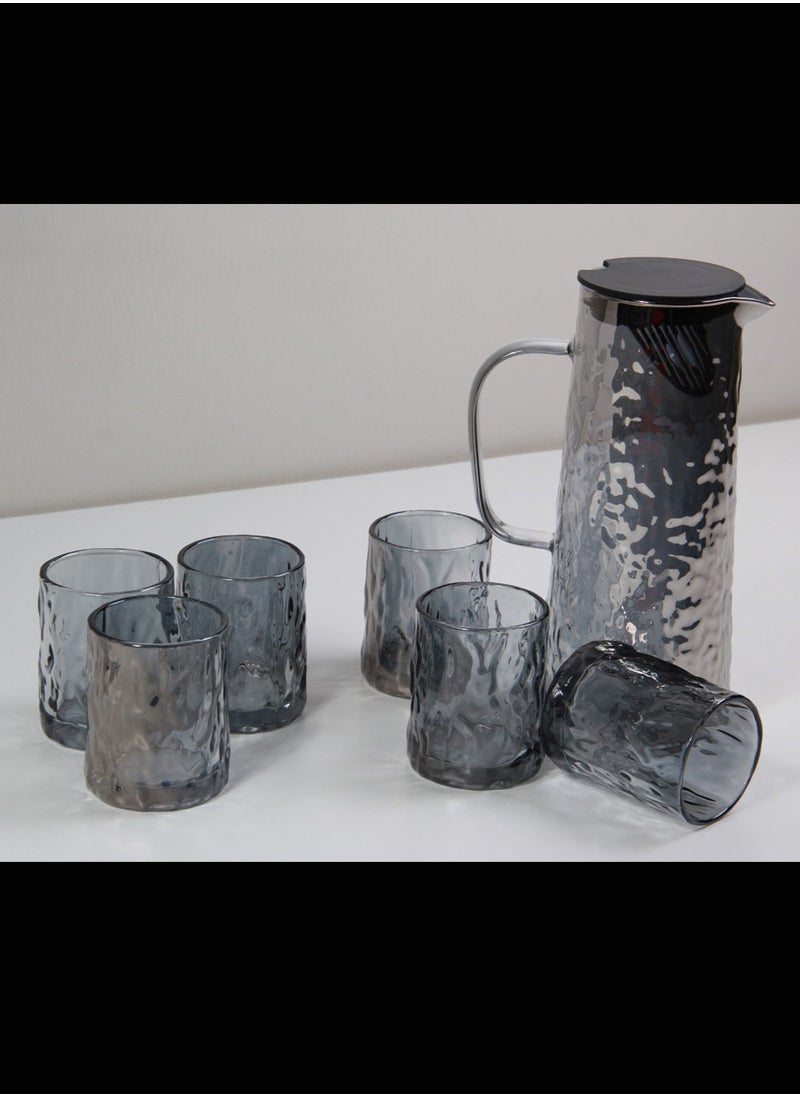 Generic - A beverage jug with elegantly designed cups for water and juice - Image 1