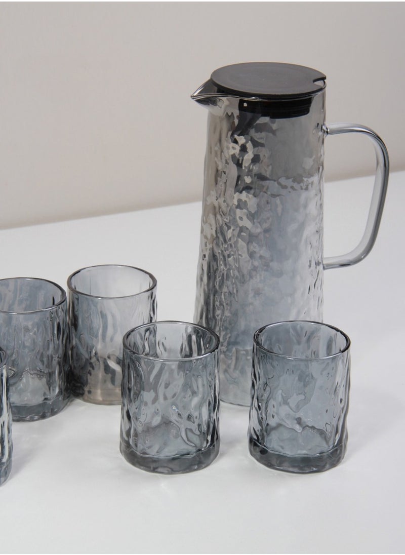 Generic - A beverage jug with elegantly designed cups for water and juice - Image 1