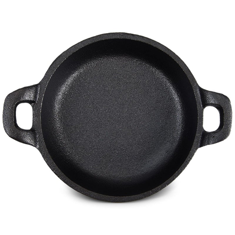 Ziliny Mini Cast Iron Skillets 5 x 5 x 13 Inch Cast Iron Pan Small Ramekin Set Black Casserole Dish Cookware Oven Safe Mini Skillets for Kitchen Indoor Outdoor Picnic 1 Pack