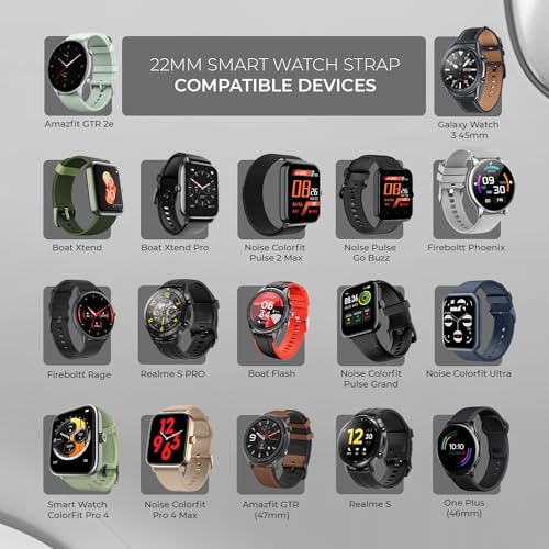 PunnkFunnk Punnk Funnk 22MM Silicone Strap with Folding Magnetic Lock Compatible with Samsung Galaxy Watch 3 45mm/ Galaxy Watch 46mm/Gear S3 Classic/Frontier Compatible All 22MM Watches(Dark Grey) - Image 5