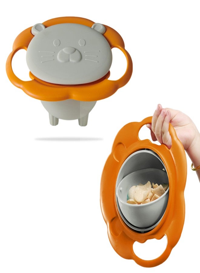 BEMBIKA Baby Feeding Bowl Compact and Stylish Baby Anti-Fall Food Bowl with Perfect 360° Degree Rotating for Kids (Ivory) - Image 1