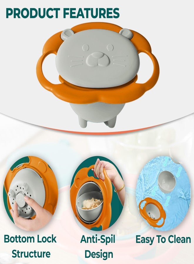 BEMBIKA Baby Feeding Bowl Compact and Stylish Baby Anti-Fall Food Bowl with Perfect 360° Degree Rotating for Kids (Ivory) - Image 4