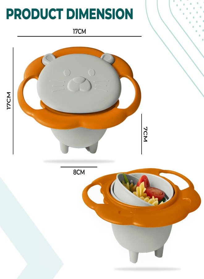BEMBIKA Baby Feeding Bowl Compact and Stylish Baby Anti-Fall Food Bowl with Perfect 360° Degree Rotating for Kids (Ivory) - Image 3