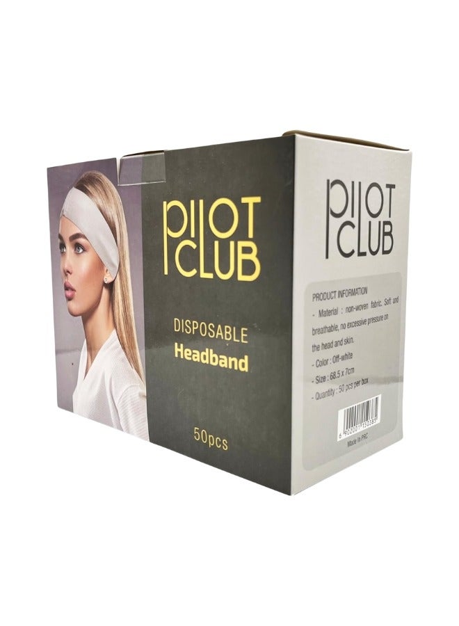 PILOT Disposable Headband Size (68.5 * 7 cm) (50Pcs)  for Spa, Facial Treatment, Salon Use Head Band - Image 1