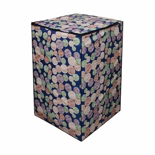 Lithara PVC Top Load Fully Automatic Washing Machine Cover For 6 kg, 6.2 Kg, 6.5 Kg, 7 Kg | Size : 58.4 x 58.4 x 88.9 Cm | (Multicolor Design71) - Image 4