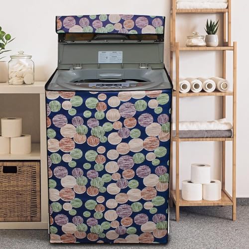 Lithara PVC Top Load Fully Automatic Washing Machine Cover For 6 kg, 6.2 Kg, 6.5 Kg, 7 Kg | Size : 58.4 x 58.4 x 88.9 Cm | (Multicolor Design71) - Image 3