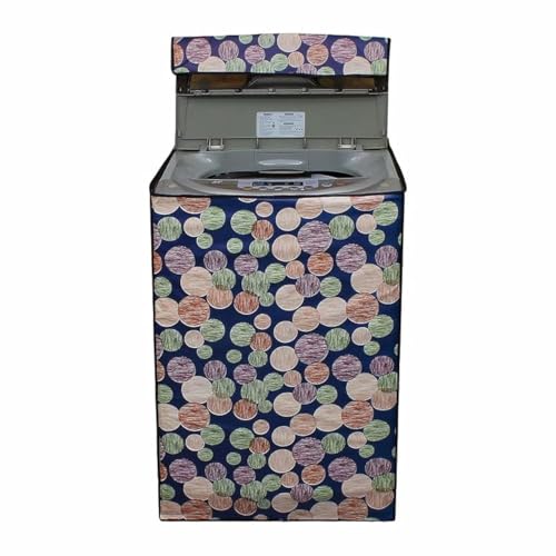 Lithara PVC Top Load Fully Automatic Washing Machine Cover For 6 kg, 6.2 Kg, 6.5 Kg, 7 Kg | Size : 58.4 x 58.4 x 88.9 Cm | (Multicolor Design71) - Image 1