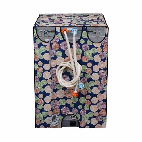 Lithara PVC Top Load Fully Automatic Washing Machine Cover For 6 kg, 6.2 Kg, 6.5 Kg, 7 Kg | Size : 58.4 x 58.4 x 88.9 Cm | (Multicolor Design71) - Image 5