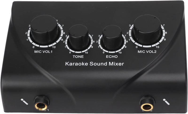 Drfeify Audio Mixer Portable Sound Mixer with Dual Mic Input 1/4" Video Input Adjustable Volume for Karaoke DJ Home Theater Speakers (DrfeifyyNAWHoPT-13) - Image 1
