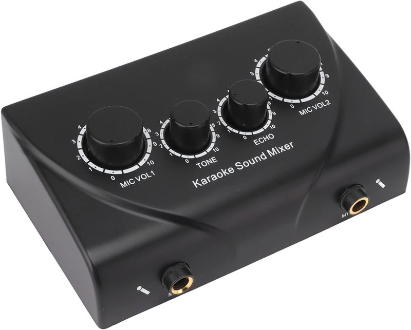 Drfeify Audio Mixer Portable Sound Mixer with Dual Mic Input 1/4" Video Input Adjustable Volume for Karaoke DJ Home Theater Speakers (DrfeifyyNAWHoPT-13) - Image 2