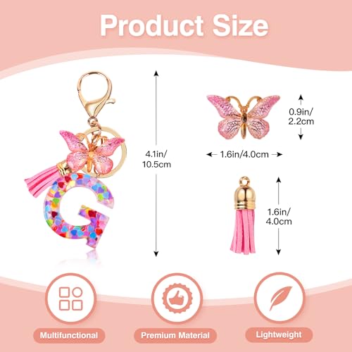 Lingdeer Personalized Makeup Bag with Initial Keychain, Custom Initial Monogram Small Travel Cosmetic Toiletry Bag, Birthday Gifts for Women Bridesmaid Teacher (G) - Image 4