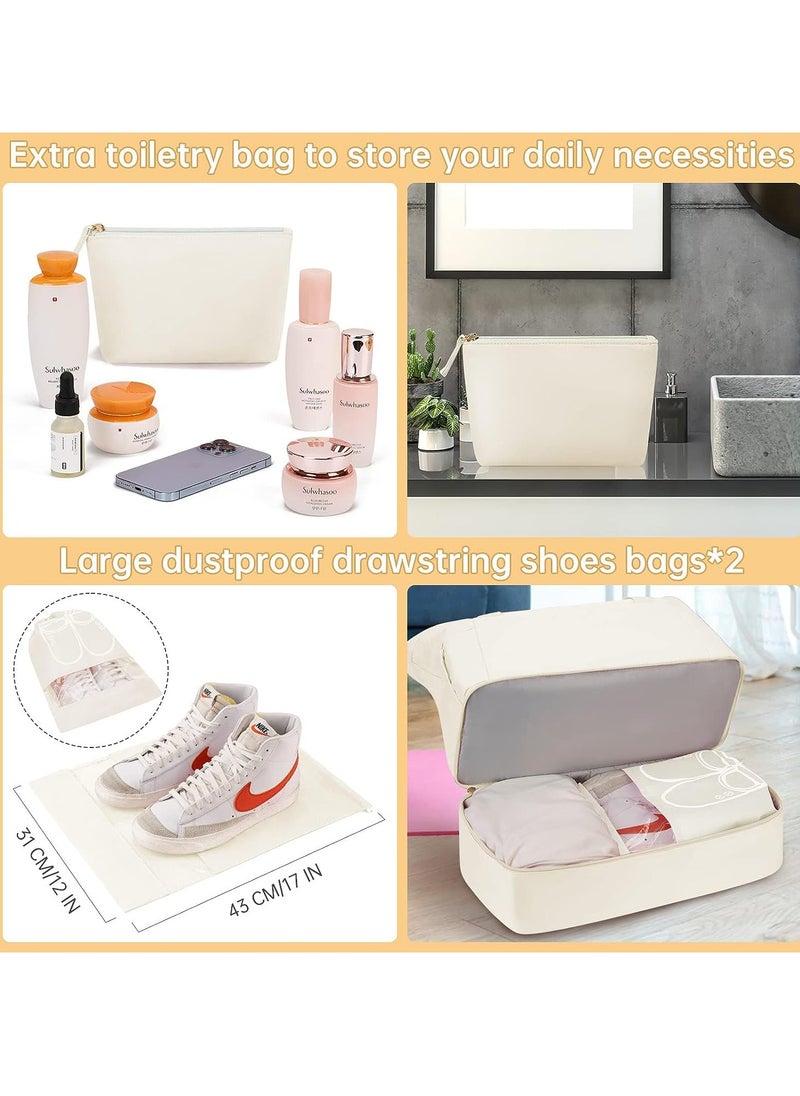 SYOSI - Travel Bag with Shoe Compartment USB Charging Port Gym Bag with Wet Compartment Overnight Duffel Bag Hospital Bag for Women Travel Sports Shopping - Image 1