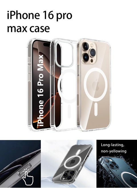 iPhone 16 Pro Max Case Soft Skin-friendly TPU Material For Delay Yellowing, Drop-resistant Scratch Resistant Protective Cover Easy to Installment and Uninstall Water-Proof Super Slim Fitted iPhone Case Cover Clear