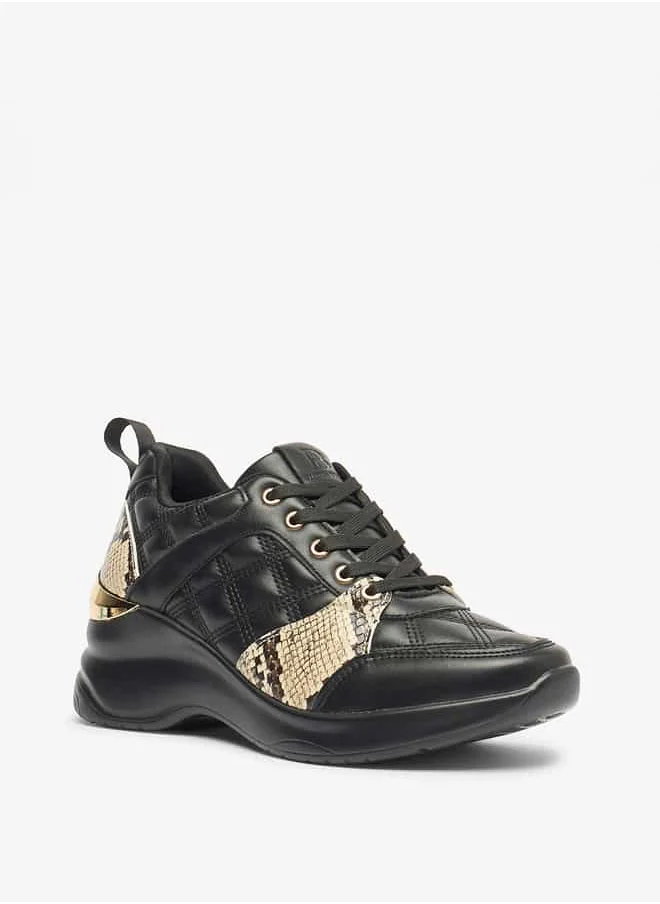 Flora Bella By Shoexpress Women Lace-Up Low Ankle Sneakers with Pull Tabs