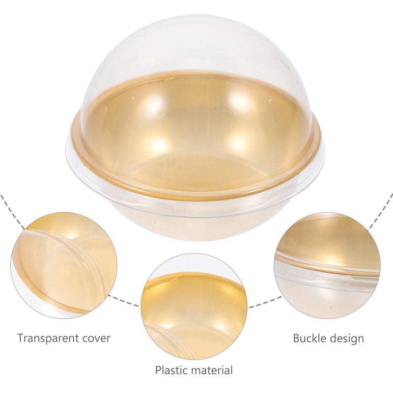 Silver Dome Mooncake Box 50 Piece Small Pastry Container Set Gold Muffin Cup with Lid For Bakery Dessert Packaging - Image 4