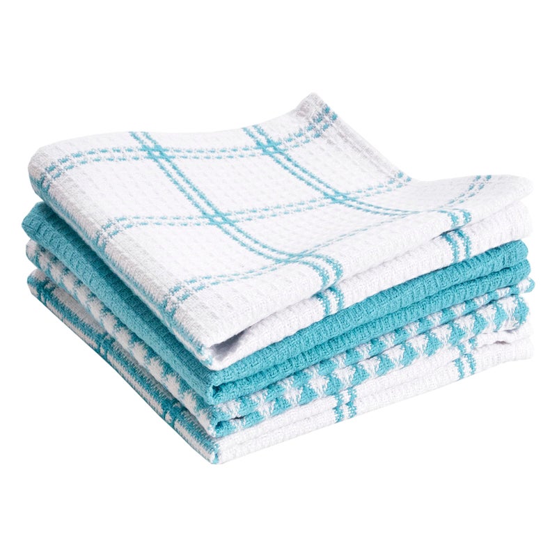 TFal Premium Waffle Dish Cloths Highly Absorbent Super Soft Long Lasting 100 Cotton 12x13 Flat Waffle Dish Towel for Cleaning Drying Dishes 4Pack Breeze