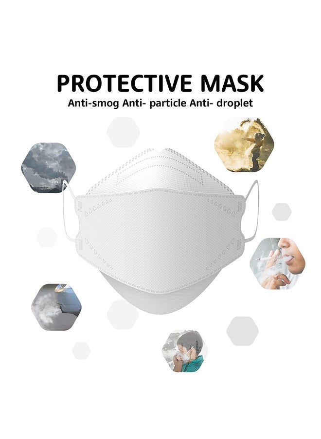 ليمون 30 كمامة للأطفال، كمامات ثلاثية الطبقات للاستخدام مرة واحدة، كمامات بيضاء - Image 3