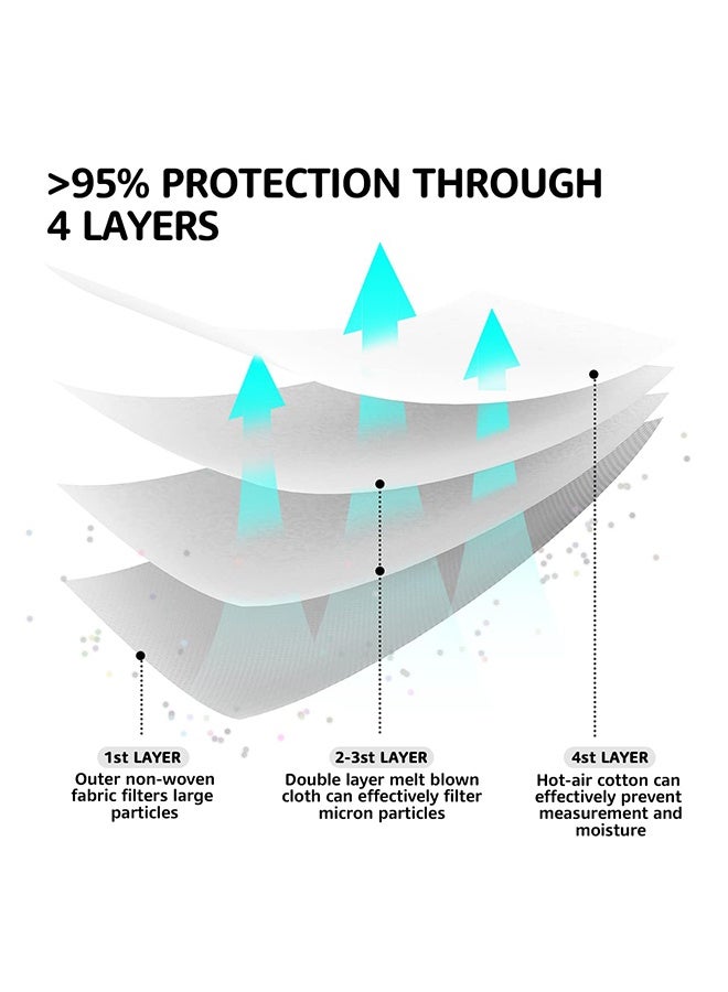 ليمون 30 كمامة للأطفال، كمامات ثلاثية الطبقات للاستخدام مرة واحدة، كمامات بيضاء - Image 4
