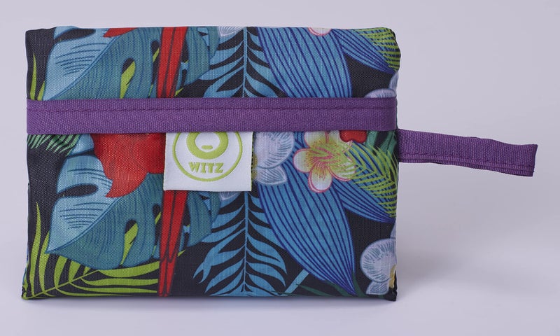 O-WITZ Reusable Grocery Bags | Vibrant Tote Bag For Groceries  Gym  Office  Beach  Toys & More | Washable Design With Large Handles For Maximum Convenience | Folds Into A Small Pouch  3-pack  Parrots - Image 3