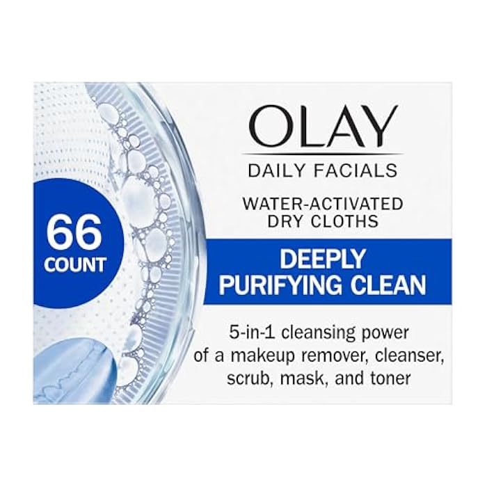 Olay Cleansing Wipes, Daily Facials, Power of a Makeup Remover, Scrub, Toner, Mask and Cleanser - Fragrance-Free, Textured No-Soap Cloth, Gentle Skin Care, Vitamin Complex-Infused Formula, 66 ct - Image 1