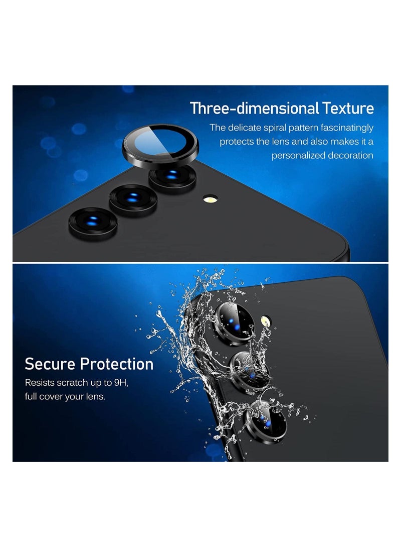 Wtech Premium Camera Lens Frame Tempered Glass Protector Aluminum Alloy Adhesive Coating For Samsung Galaxy S23 Plus 5G 2023 Phantom Black - Image 2